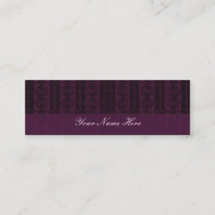 Lila schwarzes elegantes Muster Mini Visitenkarte