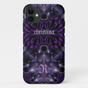 Lila schwarzes exotisches gotisches individueller iPhone 11 hülle