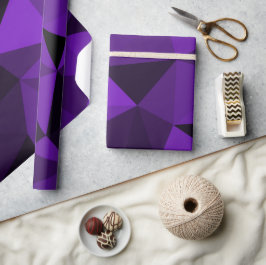 Lila-schwarzes geometrisches Maschenmuster Geschenkpapier
