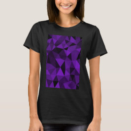Lila-schwarzes geometrisches Maschenmuster T-Shirt