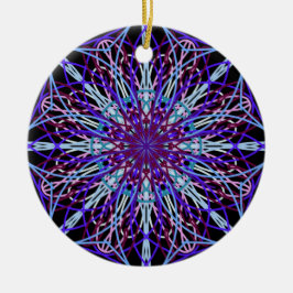 Lila Schwarzes Kaleidoskop Mandala Art Keramik Ornament