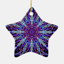 Lila Schwarzes Kaleidoskop Mandala Art Keramik Ornament