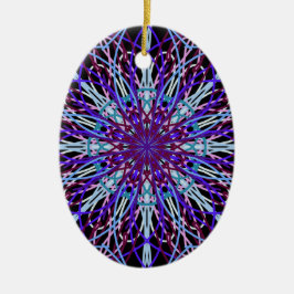 Lila Schwarzes Kaleidoskop Mandala Art Keramikornament
