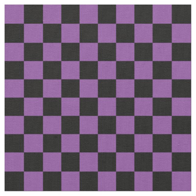 Lila-schwarzes Schachbrettmuster Stoff (Nahaufnahme)