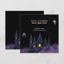 Lila Schwarzes Spielvergnügen Halloween (Rechteck)