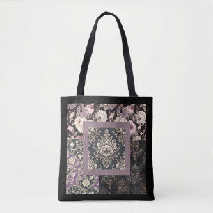Lila Schwarzweißmuster Tasche