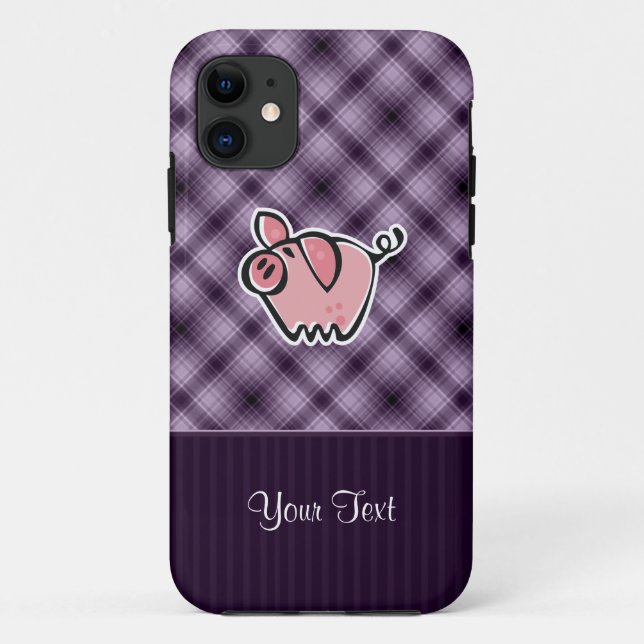 Lila Schwein Case-Mate iPhone Hülle (Rückseite)