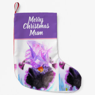 Lila Schwertlilie Irides Blumen Floral Blume Weihn Kleiner Weihnachtsstrumpf