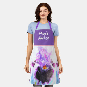 Lila Schwertlilie Irides Blumen Floral Blume Weihn Schürze