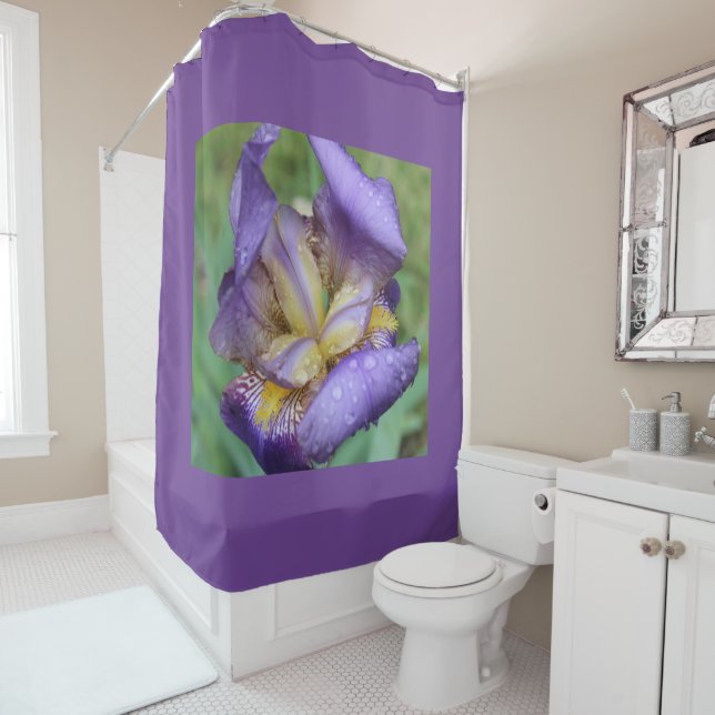 Lila Schwertlilie (Iris Germanica) Duschvorhang (Beispiel)