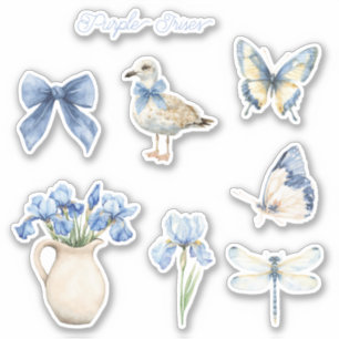 Lila Schwertlilien-Blumen Aufkleber