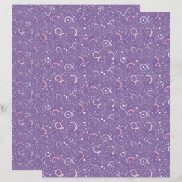 Lila Scrapbook-Papier für die Weltraumforschung