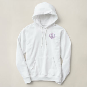 Lila Script bestickt Bestickter Hoodie