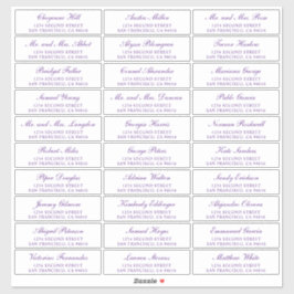 Lila Script Elegant Wedding Guest Address Labels