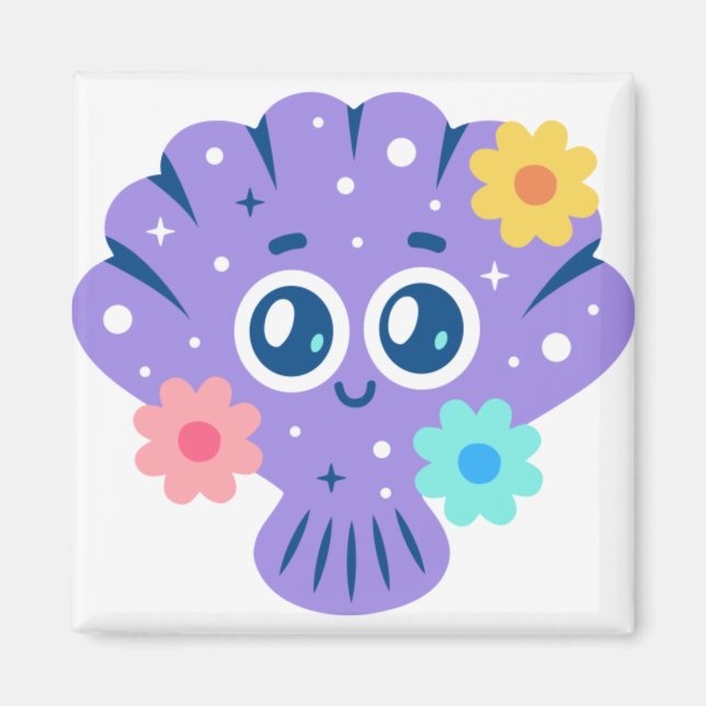 Lila Seashell Magnet (Vorne)