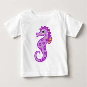 Lila Seepferd Baby T-shirt