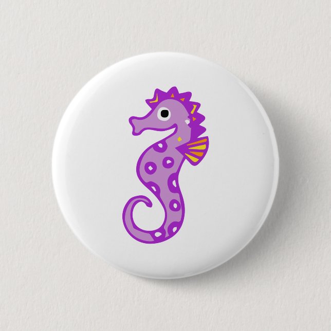 Lila Seepferd Button (Vorderseite)