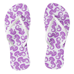 Lila Seepferd Flip Flops