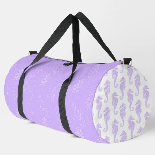 LILA SEEPFERD UND UNTERSEETHEMA DUFFLE BAG (Linke Ecke)