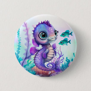 Lila Seepferdchen Button