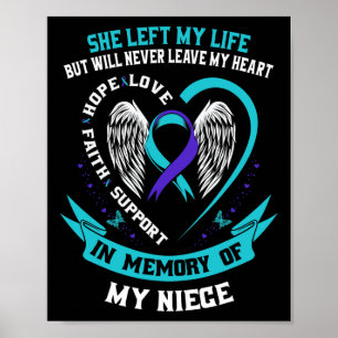 Lila Selbstmordbewusstsein Ribbon-Nichte-Gedächtni Poster