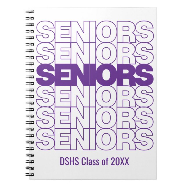 Lila Seniors Seniors Seniors Notebook Notizblock (Vorderseite)