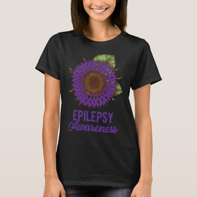 Lila Sensibilisierung für die Sonnenblumen-Ribbon- T-Shirt (Vorderseite)