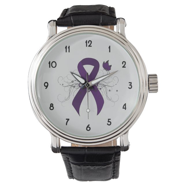 Lila Sensibilisierungskampagne Armbanduhr (Vorderseite)