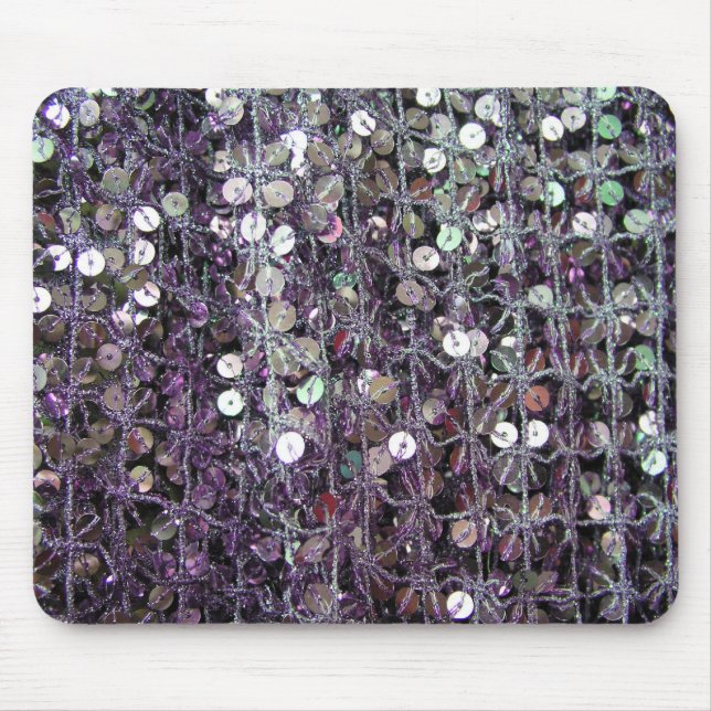 Lila Sequins u. Perlen Mousepad (Vorne)