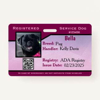 Lila Service-Hund-ID Ausweis