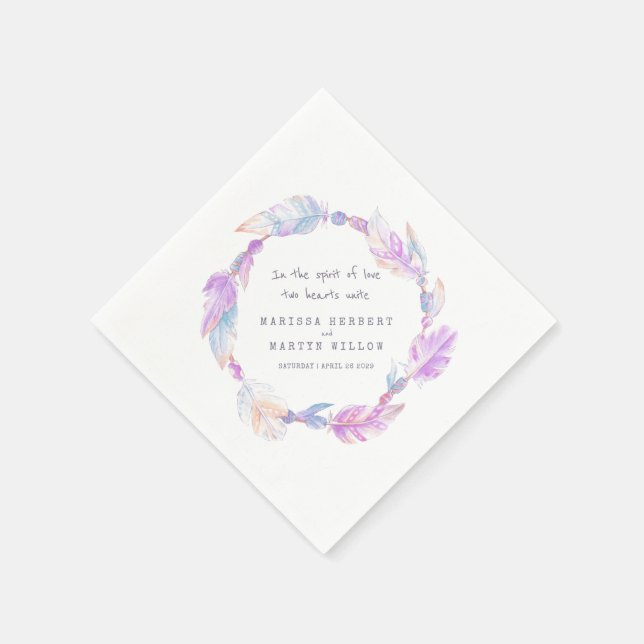 Lila Servietten für Hochzeiten (Ecke)