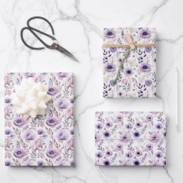 Lila Set für Flurbandpapier mit einem Flächenband  Geschenkpapier Set