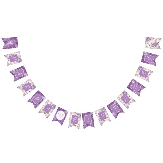 Lila Shabby Chic Wimpelkette (Alle)