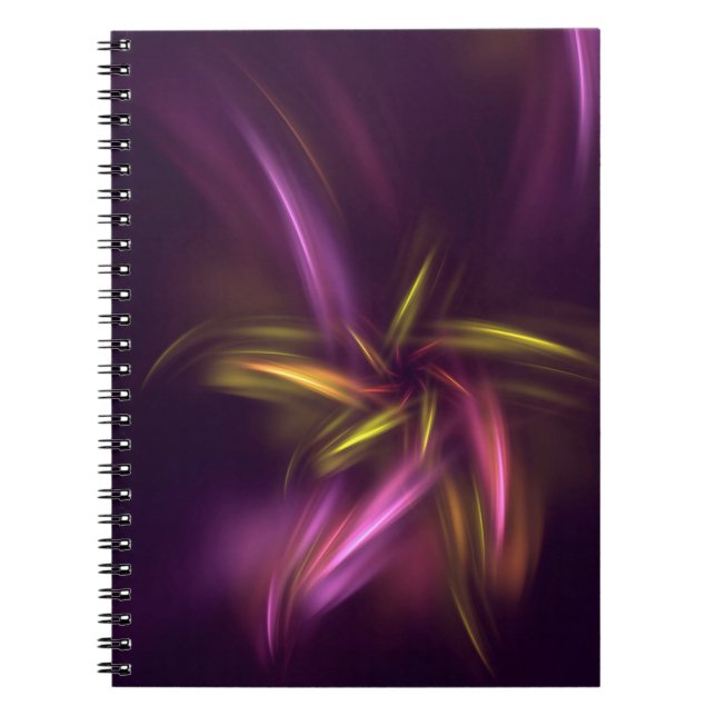 Lila Shades Abstrakt Blume Fantasie Notizblock (Vorderseite)