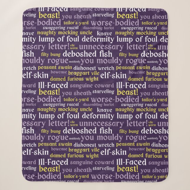 Lila Shakespeare Insult Funny Literatur Sherpadecke (Vorderseite)