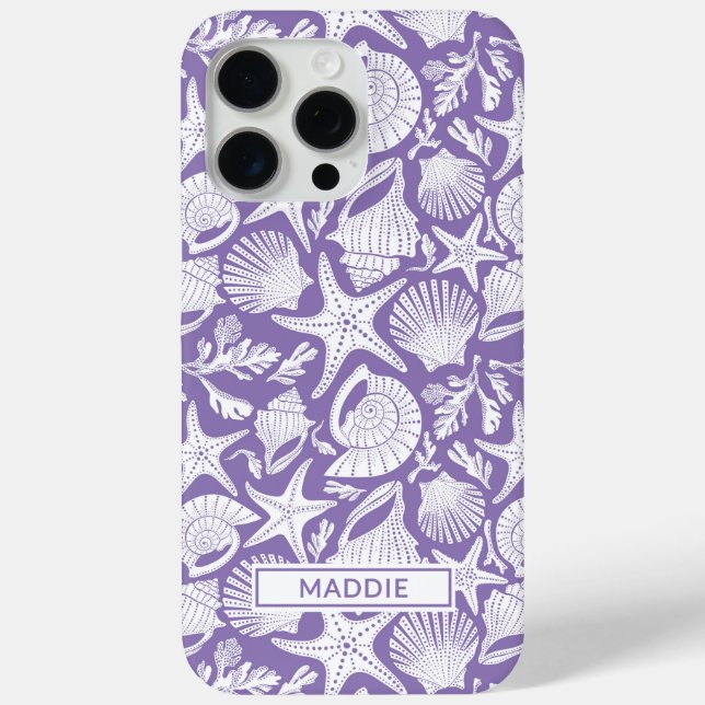 Lila Shells Personalisiertes Case-Mate iPhone Case (Rückseite)