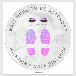 Lila Shine Beauty Salon Distancing Floor Marker Aufkleber