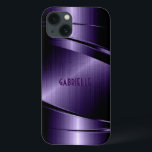 Lila Shiny-Metallic-Aluminiumsiegel title_seo2<br><div class="desc">Lila metallisches gebürstetes Aluminium-Look. Benutzerdefiniertes und optionales Monogramm Cooles männliches Design. Verfügbar über andere Produkte</div>
