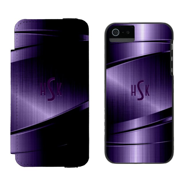 Lila Shiny-Metallic-Aluminiumsiegel Incipio iPhone Geldbeutel-Hülle (Seite an Seite)