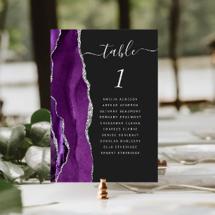 Lila Silber Achat Dunkle Hochzeit Tischnummer