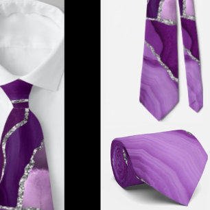 Lila Silber-Achat-Glitter-Halstücher formal Krawatte