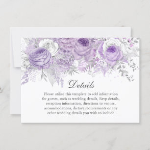 Lila Silber Blumen Hochzeit Details Einladung