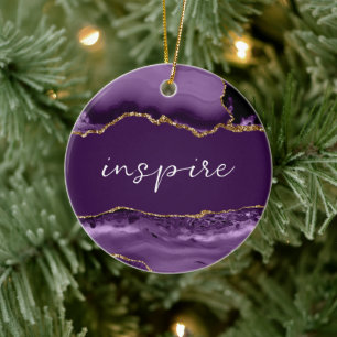 Lila Silber-Erscheinen des Inspirationswortes insp Keramik Ornament
