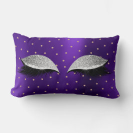 Lila Silber Glitzer Makeup Lashes Swarovski Dots Lendenkissen