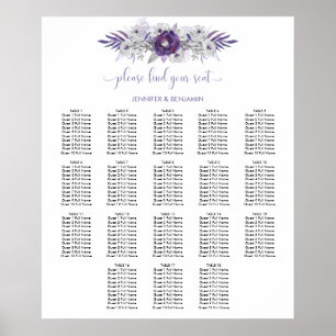Lila Silber-Grau-Aquarelltafel Poster