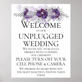 Lila Silber Gray Unplugged Wedding CeremonySigning Poster