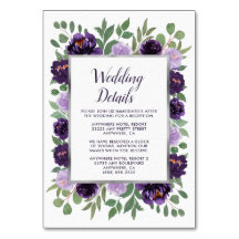 Lila Silberblumen-Grüne Hochzeitskarten