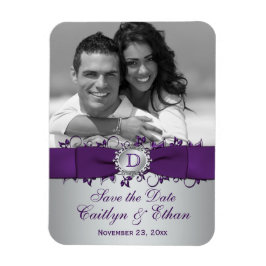 Lila, silberfarbenes Foto Magnet