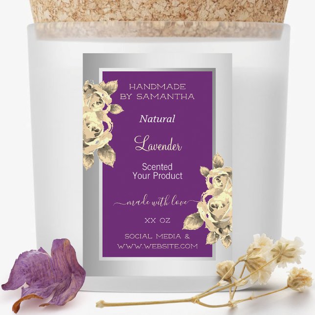 Lila Silberflorensymbole Lebensmitteletikett (Von Creator hochgeladen)