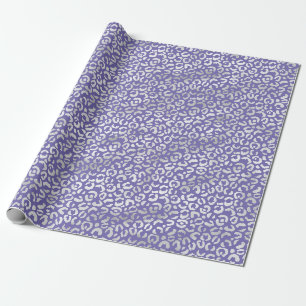 Lila Silberleoparddruck Geschenkpapier
